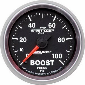 AutoMeter - 3606 - 2-1/16in S/C II Boost Gauge 0-100psi