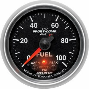 AutoMeter - 3671 - 2-1/16 S/C II Fuel Press Gauge - 0-100psi