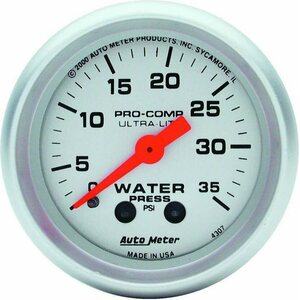 AutoMeter - 4307 - 2-1/16in U/L Water Pressure Gauge 0-35psi