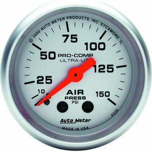 AutoMeter - 4320 - 2-1/16in U/L Air Press. Gauge 0-150psi