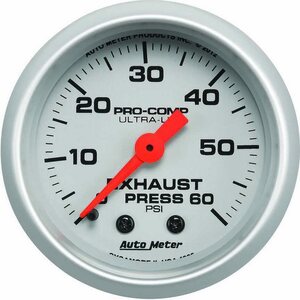 AutoMeter - 4325 - Exhaust Pressure Gauge 0-60psi Ultra-Lite