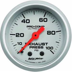 AutoMeter - 4326 - Exhaust Pressure Gauge 0-100psi Ultra-Lite