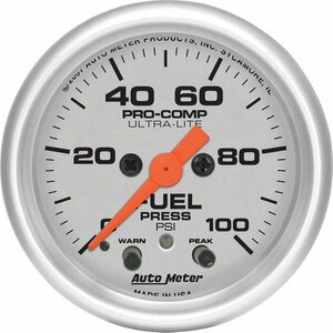AutoMeter - 4371 - 2-1/16 U/L Fuel Press Gauge 0-100psi