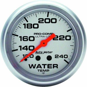 AutoMeter - 4433 - 2-5/8 Ultra-Lite Water Temp 120-240 F.Mech 12FT