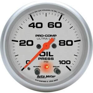 AutoMeter - 4452 - 2-5/8in U/L Oil Pressure Gauge w/Peak & Warning