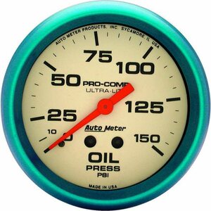 AutoMeter - 4523 - 2-5/8 Ultra-Nite Oil Press. Gauge 0-150psi
