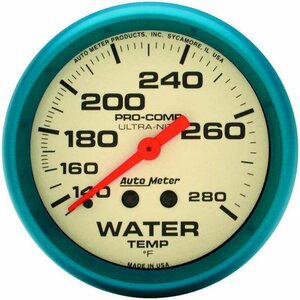 AutoMeter - 4531 - 2-5/8 Ultra-Nite Water Temp Gauge 140-280