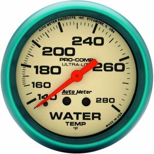AutoMeter - 4535 - 2-5/8 Ultra-Nite Water Temp Gauge 140-280