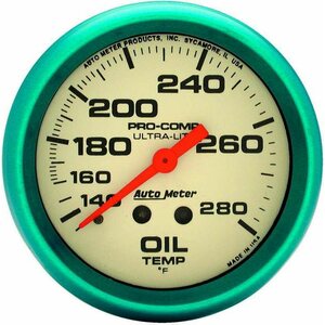 AutoMeter - 4541 - 2-5/8 Ultra-Nite Oil Temp Gauge 140-280