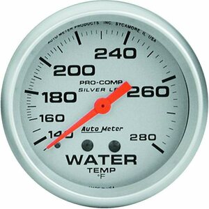 AutoMeter - 4631 - Pro Comp 2-5/8in Silver Liq-Fill Water 140-280