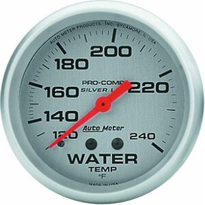 AutoMeter - 4632 - Pro Comp 2-5/8in Silver Liq-Fill Water 120-240