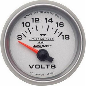 AutoMeter - 4992 - 2-1/16in U/L II Voltmeter 8-18 Short Swp