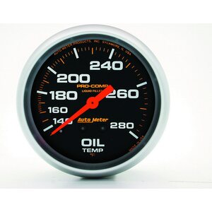 AutoMeter - 5443 - 140-280 Oil Temp Gauge with 12ft Capillary Tube