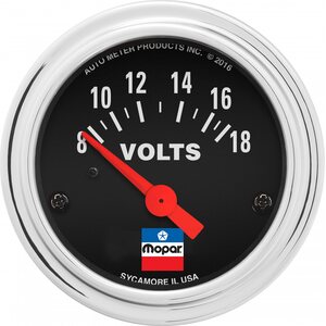 AutoMeter - 880788 - 2-1/16 Voltmeter Gauge Mopar Logo Series