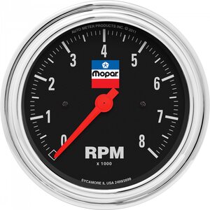 AutoMeter - 880791 - 3-3/8 Tachometer Gauge Mopar Logo Series