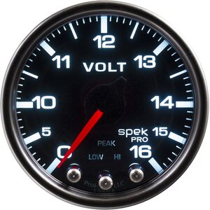 AutoMeter - P34452 - Spek-Pro Voltmeter Gauge 0-16 Volt 2-1/16