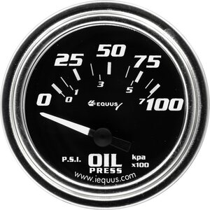EQUUS - E7264 - 2.0 Dia Oil Pressure Gauge Chrome  0-100psi