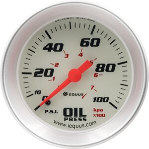 EQUUS - E8244 - 2.0 Dia Oil Pressure Gauge Silver  0-100psi