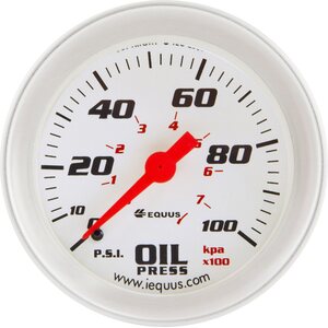EQUUS - E8444 - 2-5/8 Dia Oil Pressure Gauge Silver  0-100psi
