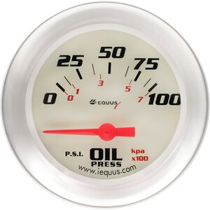 EQUUS - E8464 - 2-5/8 Dia Oil Pressure Gauge Silver  0-100psi