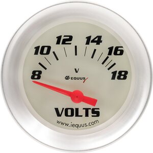 EQUUS - E8468 - 2-5/8 Dia Voltmeter Gauge Silver 8-18 Volts