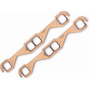 Mr. Gasket - 7153 - Copper Exh Gasket SBC  - Copperseal - 1.450 x 1.550 in Rectangle Port - Copper - Small Block Chevy