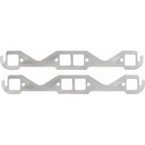 Mr. Gasket - 7401G - Alum SBC Exhaust Gasket Square Port - 1.450 x 1.480 in Square Port - Multi-Layered Aluminum - Small Block Chevy