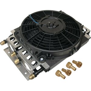 Derale - 15200 - Dual Circuit Oil Cooler w/Fan 8an 8 & 8 Pass