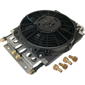 Derale - 15220 - Dual Circuit Oil Cooler w/Fan 8an 4 & 4 Pass