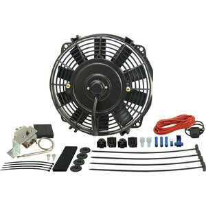 Derale - 16309 - 9in Fan Straight Blade Fan &Thermostat 475 CFM