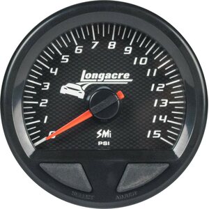 Longacre - 52-46742 - Waterproof SMI Fuel Pressure Gauge 0-15psi