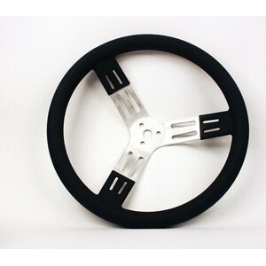 Longacre - 52-56801 - 15in Steering Wheel Blk Alum Smooth Grip