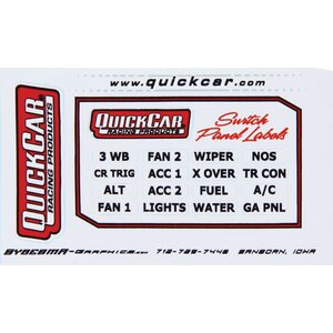 QuickCar - 50-003 - Switch Panel Stickers Large Ignition Panels