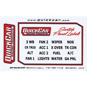 QuickCar - 50-004 - Switch Panel Stickers Small Ignition Panels