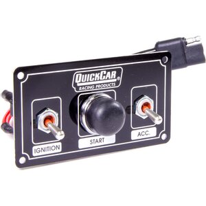 QuickCar - 50-820 - Ignition Panel Black w/ Weatherproof Switches