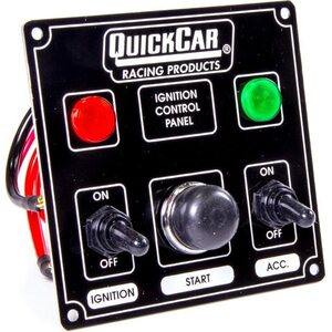 QuickCar - 50-822 - Ignition Panel Black w/ 1 Acc. & Lights