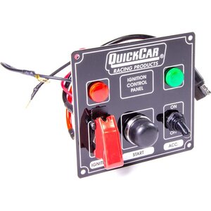 QuickCar - 50-823 - Ignition Panel Black w/ 2 Acc. & Lights