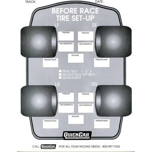 QuickCar - 51-210 - Before Race Tire Set-Up Forms (50 PK)