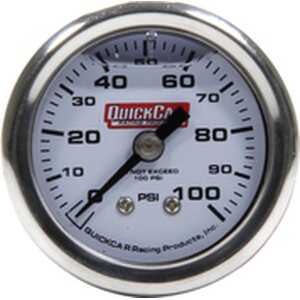 QuickCar - 611-90100 - Pressure Gauge 0-100 PSI 1.5in Liquid Filled
