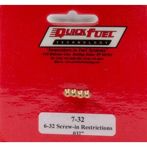 Quick Fuel - 7-32QFT - 6-32 Screw-in Restrictor .032in