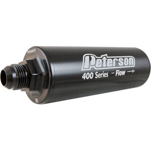 Peterson Fluid - 09-1477 - -12 Inline Fuel Filter 45 Mic w/ 10an Acc. Port