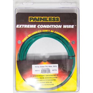 Painless Wiring - 70804 - 14 Gauge Green TXL Wire  50 Ft.