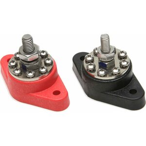 Painless Wiring - 80116 - 8-Point Distribution Blocks (Red/Blk) 1 Each