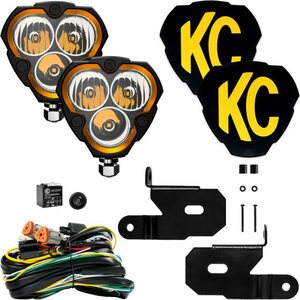 KC Lights - 97129 - Flex Era 3 Light Combo Beam w/A-Pillar Bracket