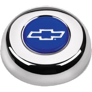Grant - 5630 - Chrome Horn Button Chevy Bowtie Blue/Silver