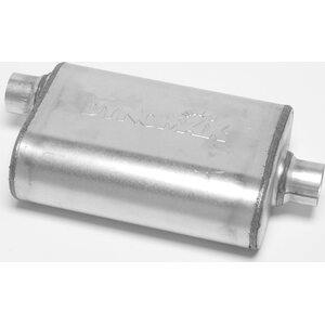 Dynomax - 17217 - Muffler - Ultra Flo Welded - 2-1/4 in Offset Inlet - 2-1/4 in Center Outlet - 14 x 9-3/4 x 4-1/2 in Oval Body - 19