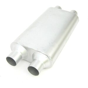 Dynomax - 17637 - Muffler - Thrush Welded - 2-1/4 in Offset Inlet - 2-1/4 in Offset Outlet - 17 x 4 x 9-1/2 x 6 in Oval Body - 23
