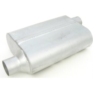 Dynomax - 17659 - Muffler - Thrush Welded - 2-1/2 in Offset Inlet - 2-1/2 in Offset Outlet - 13 x 4 x 9-1/2 x 6 in Oval Body - 19
