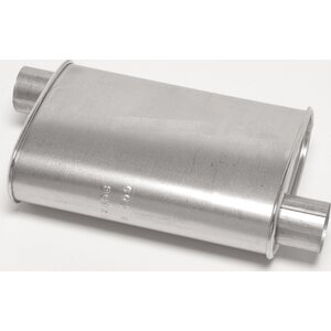 Dynomax - 17696 - Muffler - Thrush Turbo - 2-1/2 in Offset Inlet - 2-1/2 in Offset Outlet - 14 x 4-1/4 x 9-3/4 in Oval - 18-1/2