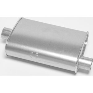 Dynomax - 17711 - Muffler - Thrush Turbo - 2 in Offset Inlet - 2 in Center Outlet - 14 x 4-1/4 x 9-3/4 in Oval - 18-1/2